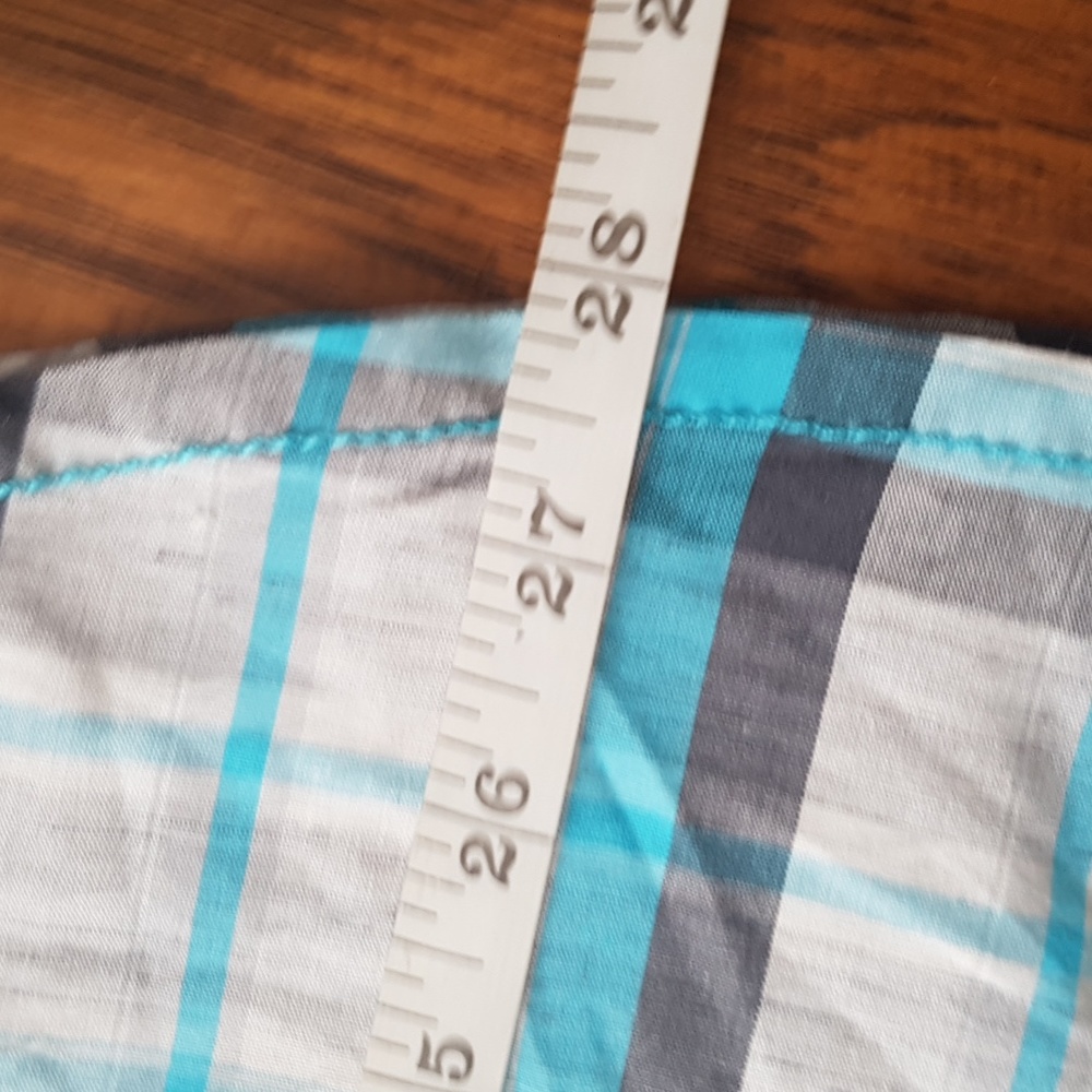 Men's Prana Short Sleeve Blue Plaid Organic Cotton Blend Button Down Size S - Picture 8 of 13